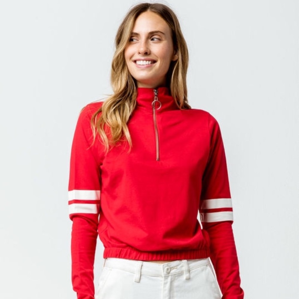 Tilly’s FULL TILT Red Zip Front Top